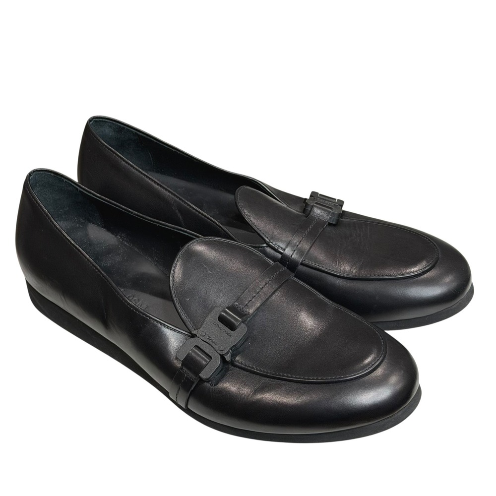 1017 ALYX 9SM Buckle Loafer Slip On Shoes 44 US 11 Black Leather Modern Designer